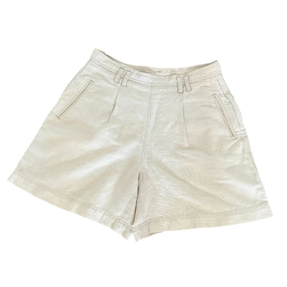 Lizwear Linen/Cotton Blend Women's Cream Shorts Side Zipper Size 14 - Picture 1 of 7